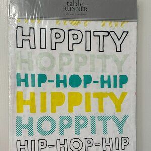 Easter table runner New Hippity Hop 14" X 72" reversible polka dots